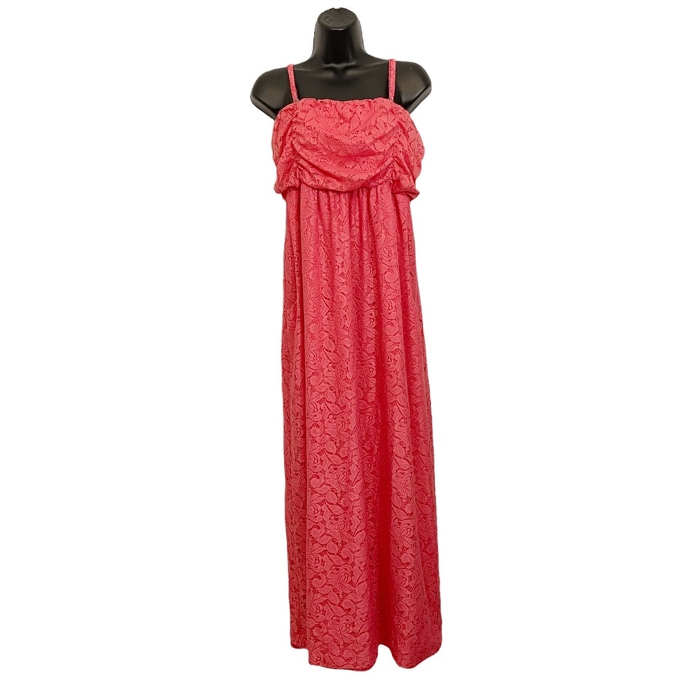 SOMA coral lace sleeveless adjustable straps convertible lined maxi [L]